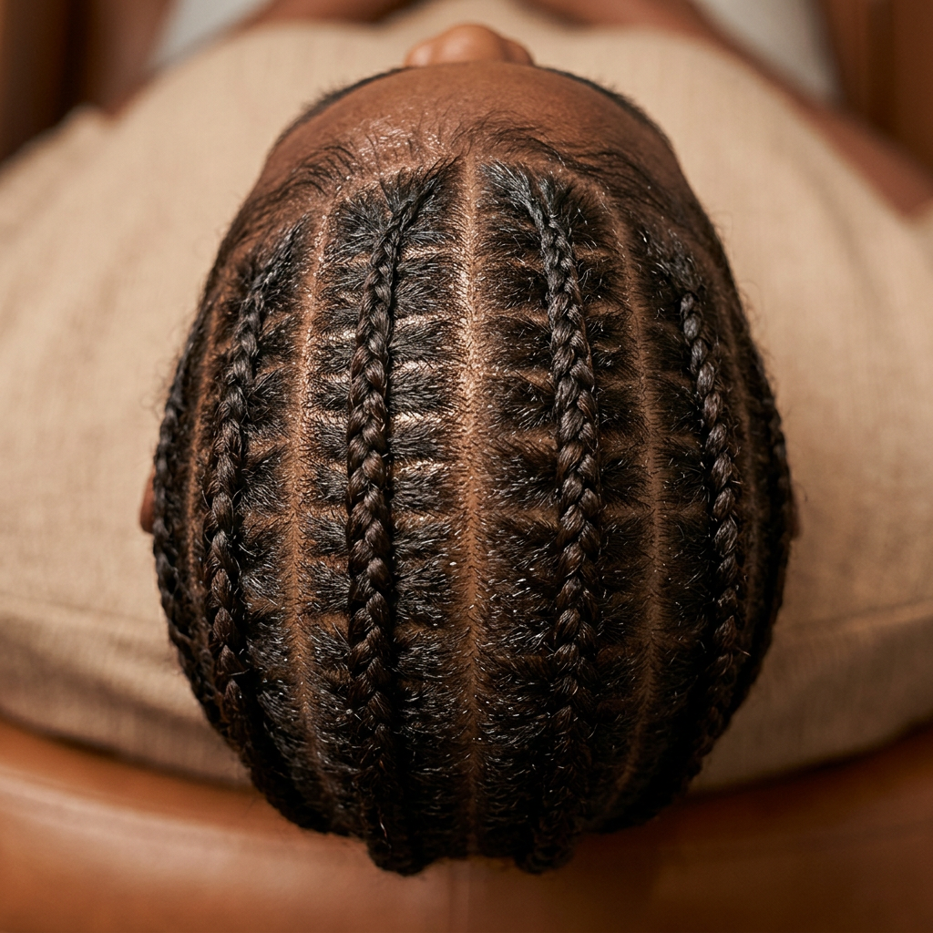 Braiding work by Astrid and Luna