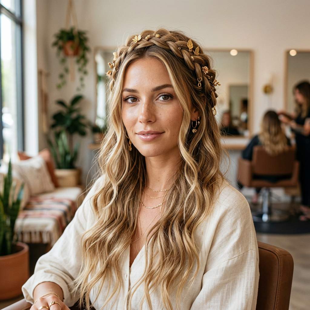Braiding work by Astrid and Luna