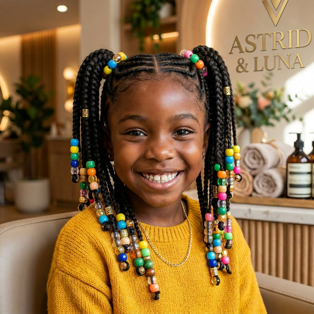 Braiding work by Astrid and Luna